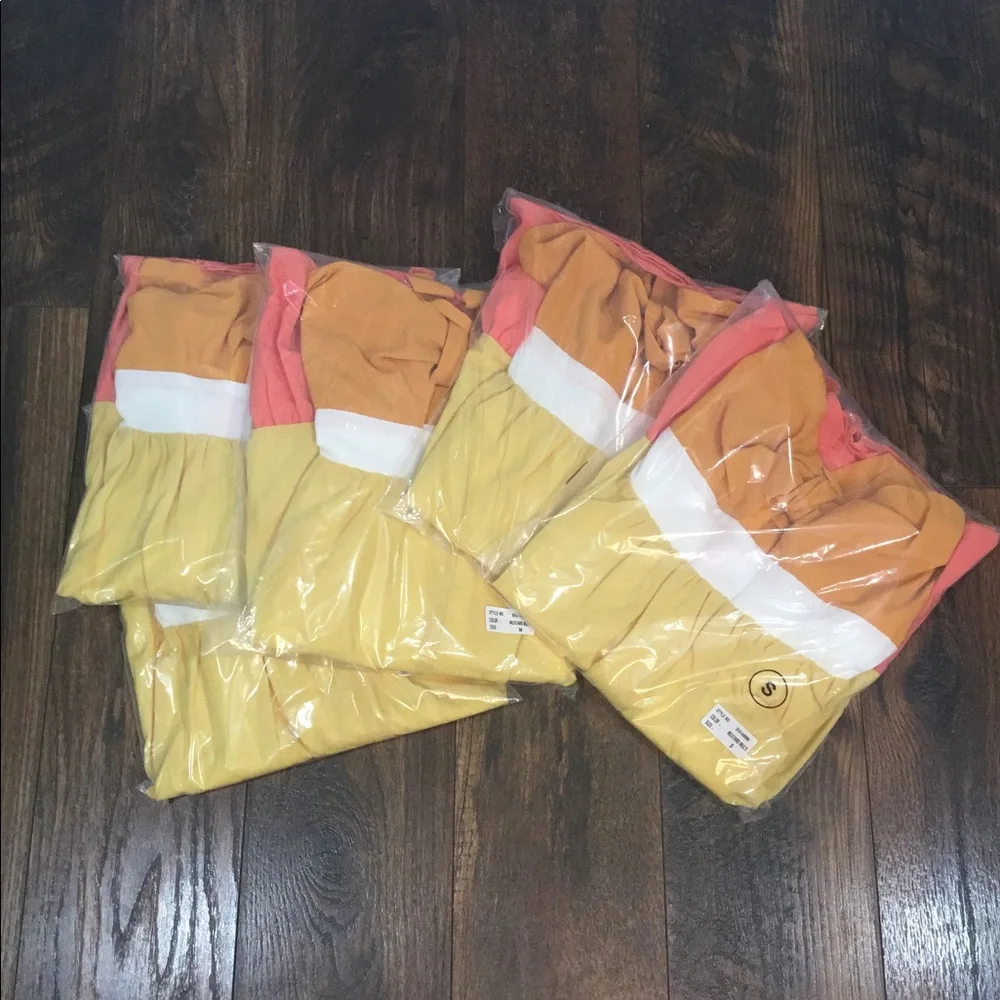 Yellow Orange Halter Colorblock Cut Out Sundress - Picture 4 of 6